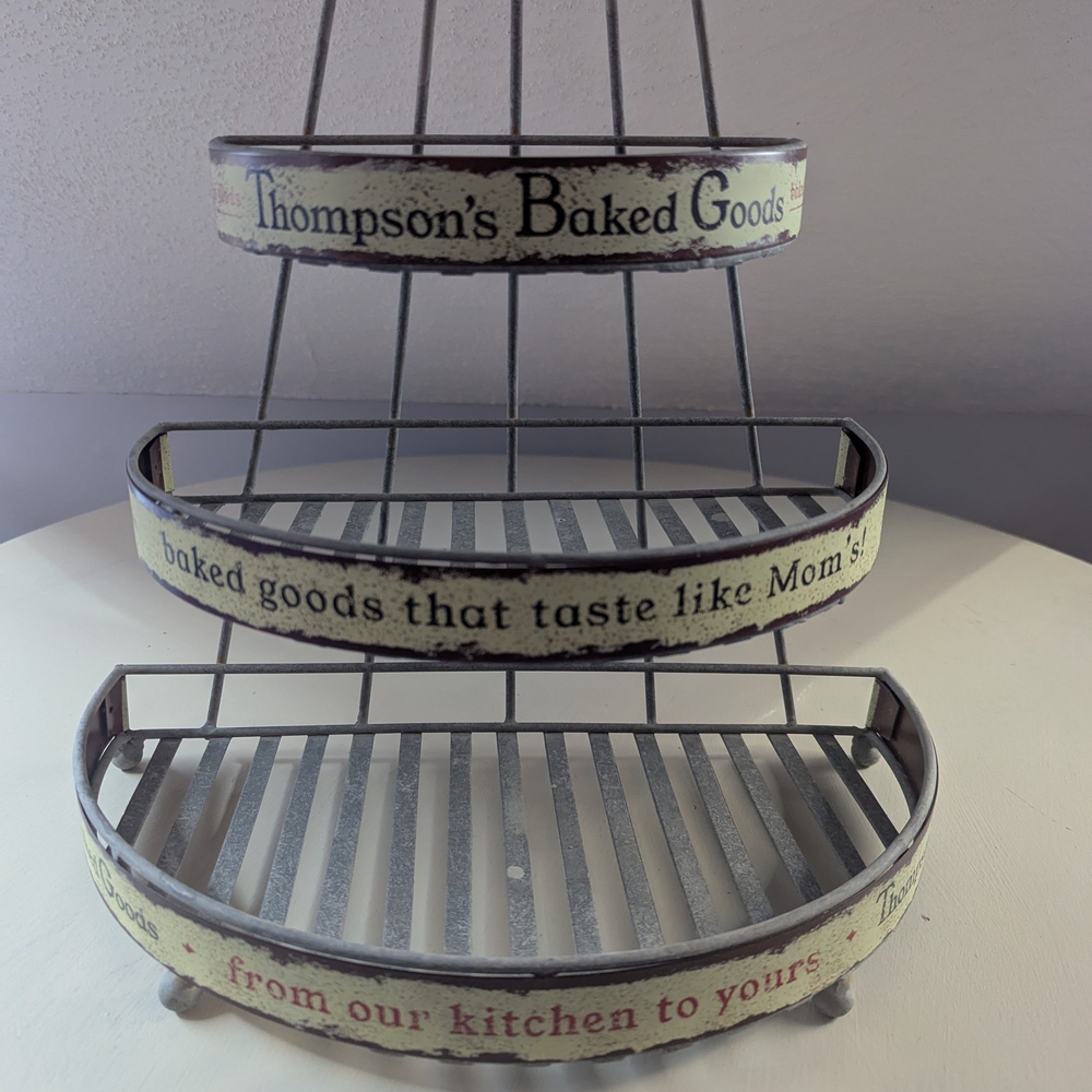 Cream and Gray Bakeware Stand for Kitchen